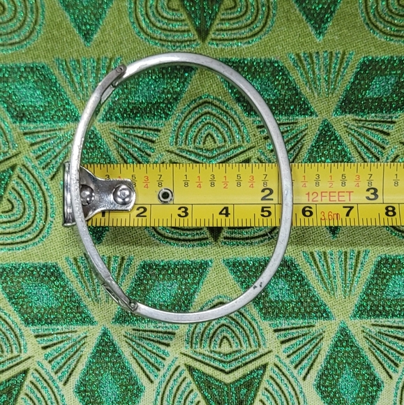 Mother Of Pearl flower inlay Mexican Silver Alpaca Cuff Bracelet - Picture 4 of 4